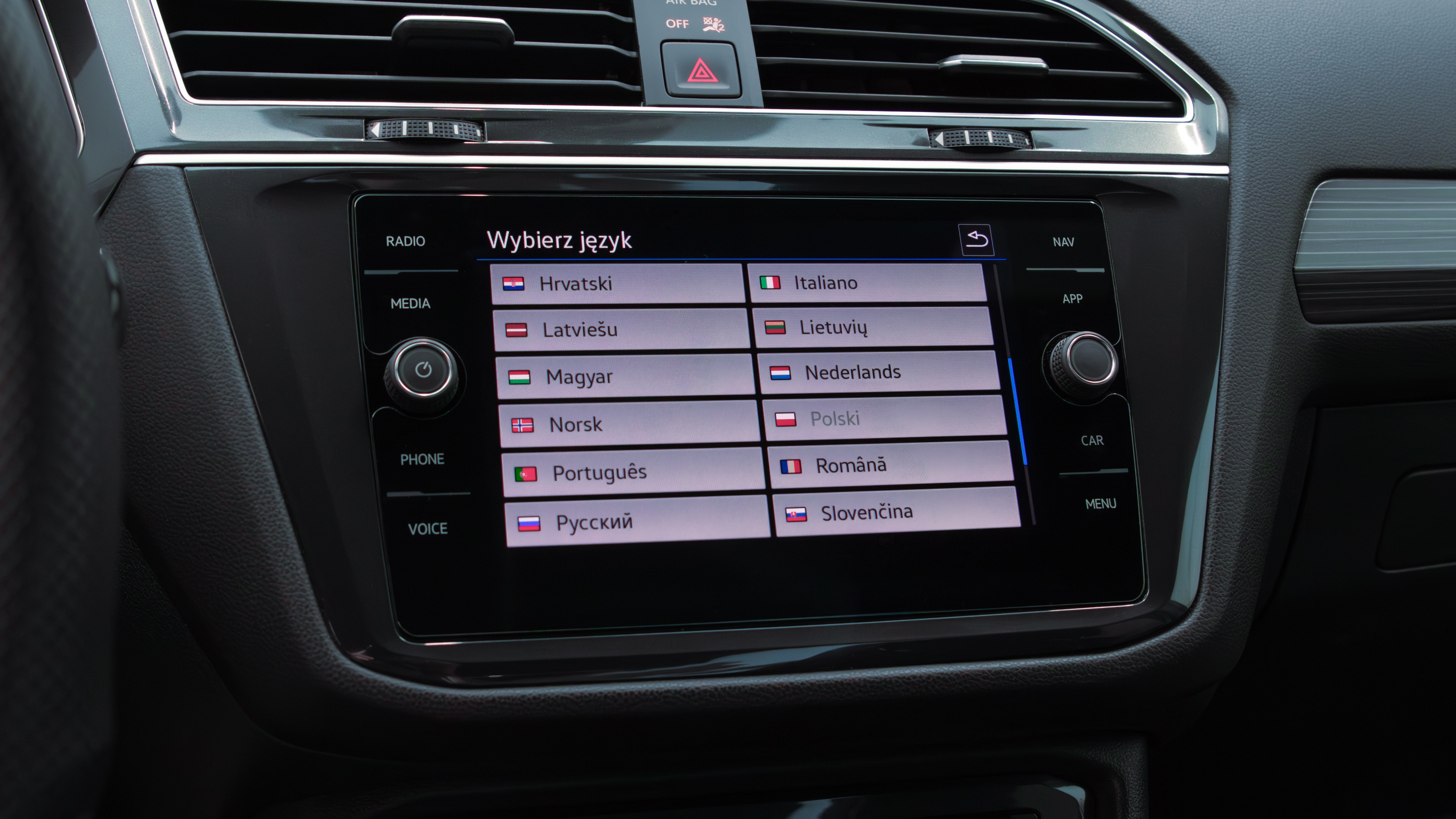 volkswagen tiguan zmiana języka