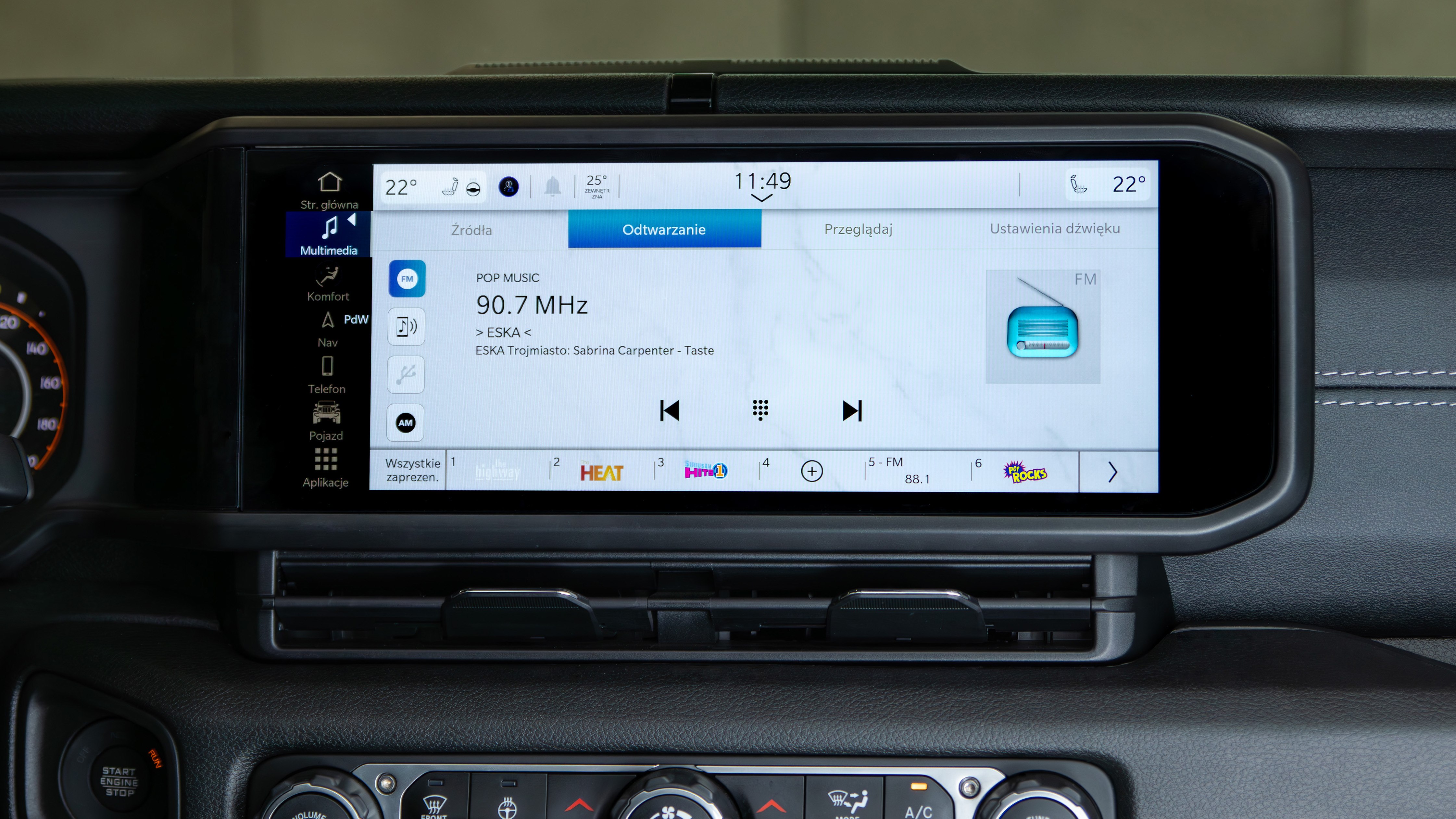 polskie stacje radiowe jeep wrangler