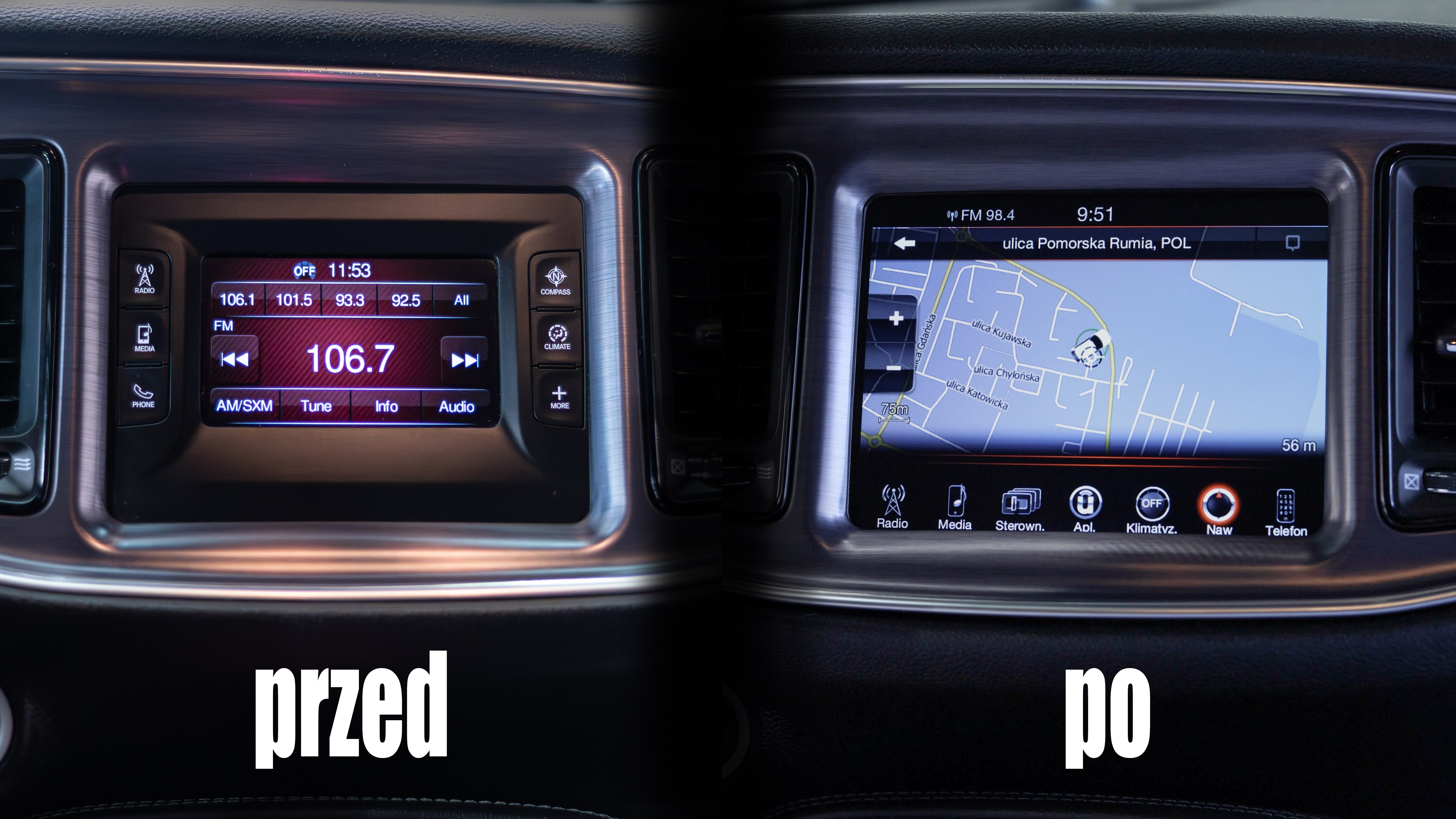 dodge challenger wymiana radia